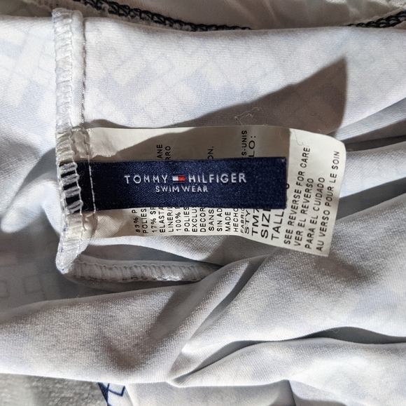 Tommy Hilfiger Tankini top size 8 halter tie neck navy and white geometric - Picture 3 of 7